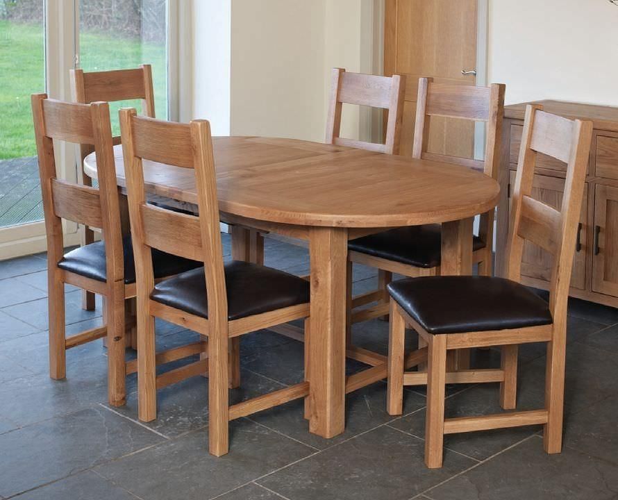 Buy Furniture Link Hampshire Oak Dining Set – 180Cm Oval Extending With Most Recently Released Oval Oak Dining Tables And Chairs (Photo 3 of 20)