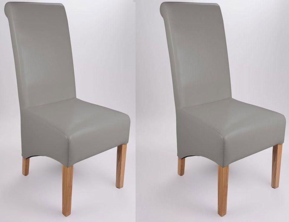Buy Shankar Krista Bonded Leather Dining Chair – Grey (Pair For Grey Leather Dining Chairs (View 2 of 20)