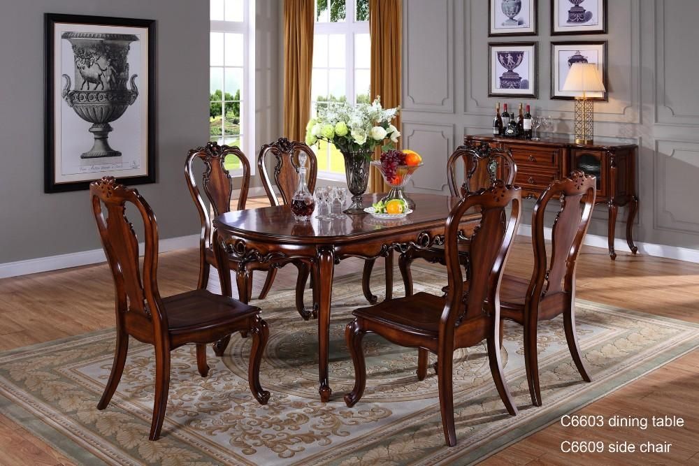 C6618 Wooden Traditional Indian Dining Table , Dining Room With Newest Indian Dining Chairs (View 16 of 20)