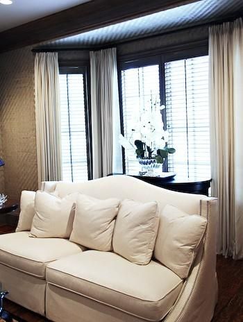 Camelback Sofa – Transitional – Living Room – Ej Interiors Regarding Sofas For Bay Window (Photo 14 of 20)