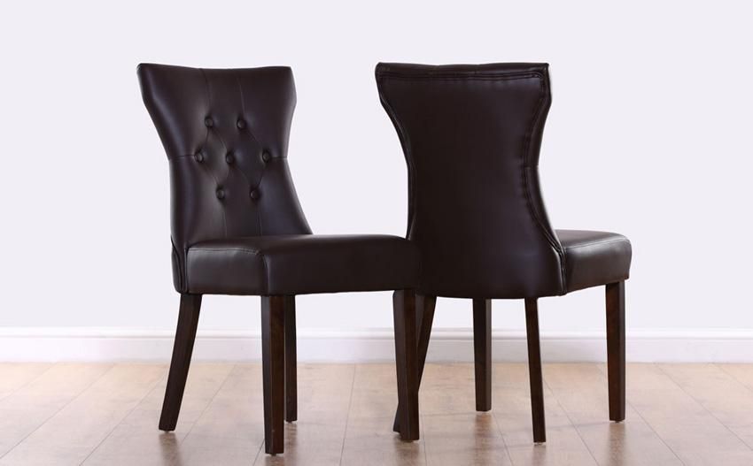 Chairs. Marvellous Brown Leather Dining Chairs: Brown Leather For Latest Dark Brown Leather Dining Chairs (Photo 4 of 20)
