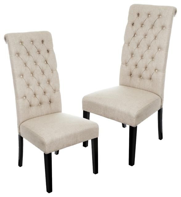 Chairs: Stunning White Tufted Dining Chairs Tufted Dining Chairs Pertaining To High Back Leather Dining Chairs (View 15 of 20)