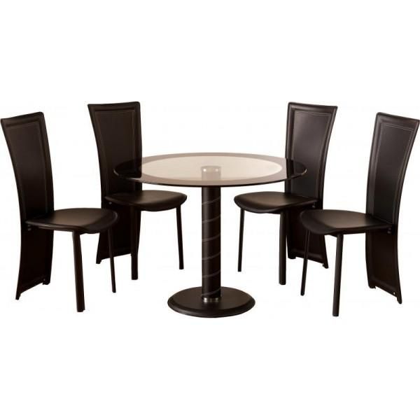 Charming Small Round Dining Table And 4 Chairs 33 About Remodel With Most Current Black Glass Dining Tables And 4 Chairs (View 14 of 20)
