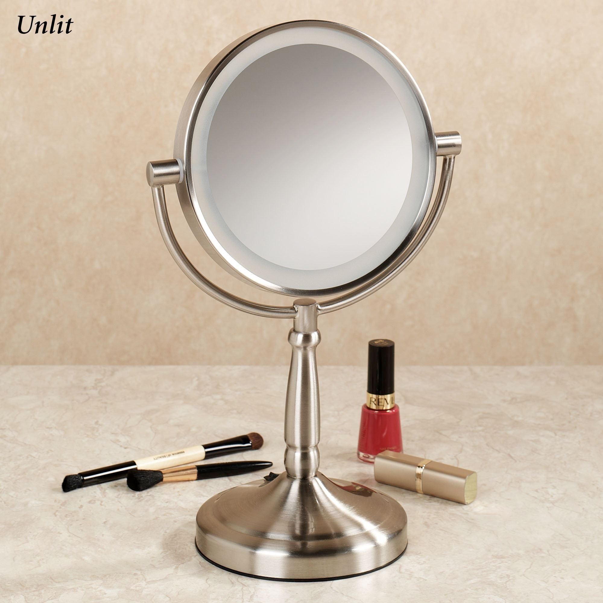 Cordless Led Lighted 10X Magnifying Vanity Mirror Regarding Led Lighted Mirrors (View 16 of 20)