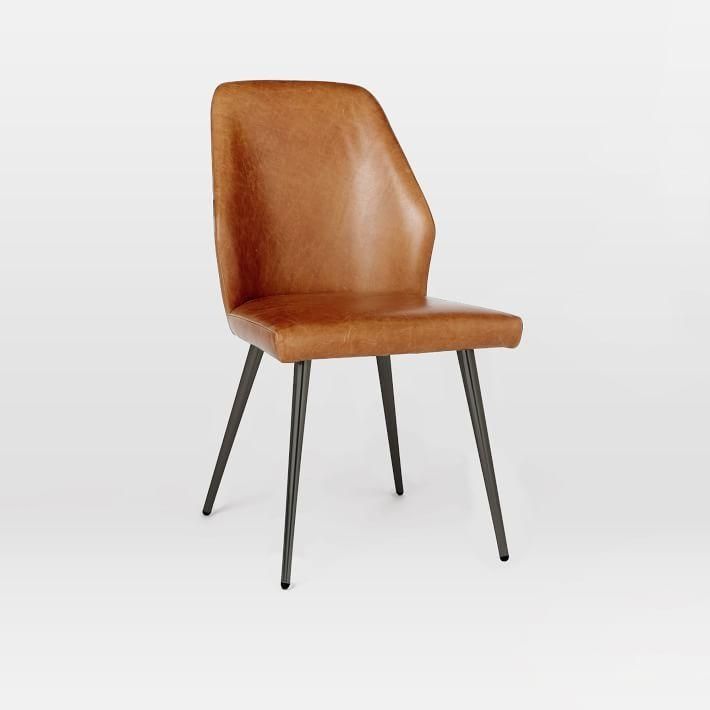 Crawford Leather Dining Chair + Sets | West Elm With Most Popular Leather Dining Chairs (View 5 of 20)