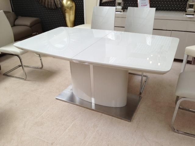 Cream Extending Dining Table Fascinating Cream Kitchen Tables Regarding Most Current High Gloss Cream Dining Tables (Photo 2 of 20)