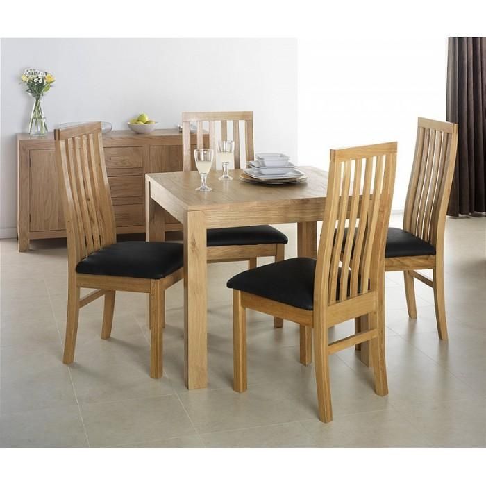 Cuba Oak Square Oak Dining Table With 4 Chairs – Flintshire Throughout Current Extending Dining Tables And 4 Chairs (View 13 of 20)