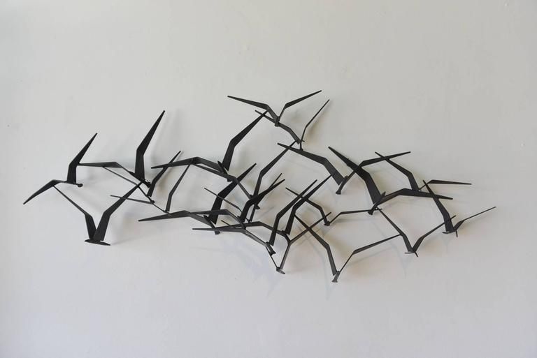 Curtis Jere Birds In Flight Metal Wall Sculpture At 1Stdibs Regarding Metal Wall Art Birds In Flight (View 2 of 20)