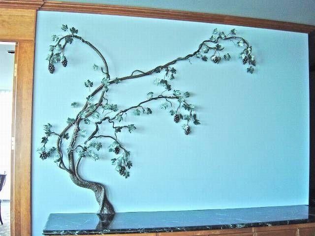 Custom Made Grape Vine, Fabricated Metal Sculpturejacob Dean Within Grape Vine Wall Art (View 2 of 20)