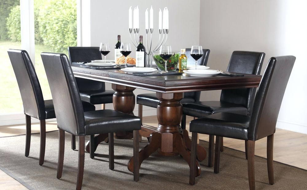 Dining Table ~ Dark Wood Dining Table And Chairs Preloved With In Chatsworth Dining Tables (Photo 17 of 20)