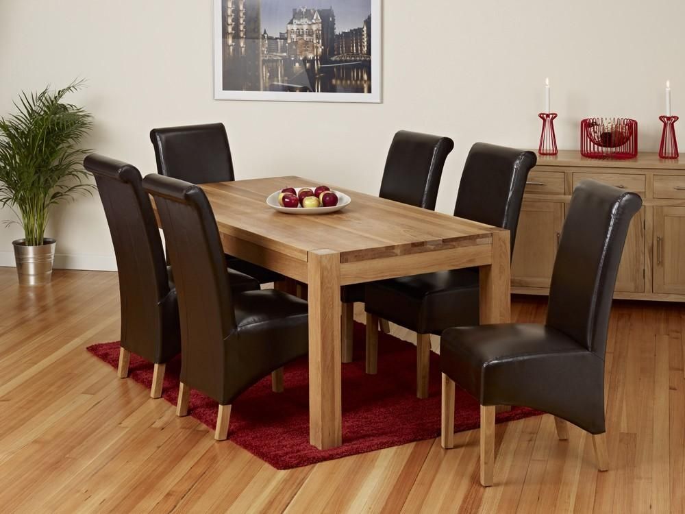 Dining Table With 6 Leather Chairs – Insurserviceonline With Regard To Newest Oak Dining Tables With 6 Chairs (Photo 10 of 20)