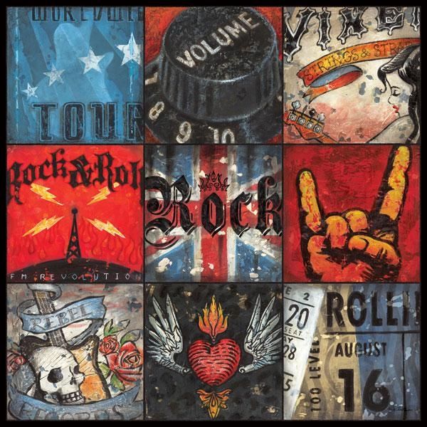 District17: Rock And Roll Music Collage Canvas Wall Art: Canvas Regarding Rock And Roll Wall Art (View 3 of 20)