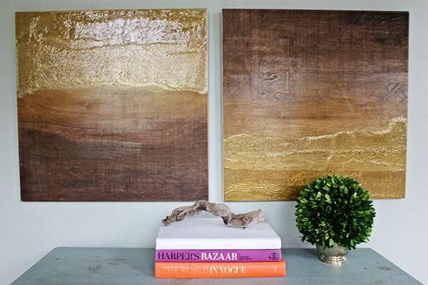 Diy Wall Art: Ombre Diptych — The Home Depot Blog Within Stained Wood Wall Art (Photo 13 of 20)