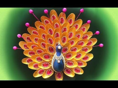 Diy Wall Décor Ideas: How To Make Creative Peacock Using Plastic For Plastic Spoon Wall Art (View 17 of 20)