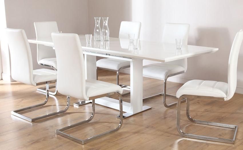 Download Extendable Dining Table Set | Buybrinkhomes Inside 2017 White Extending Dining Tables And Chairs (View 1 of 20)