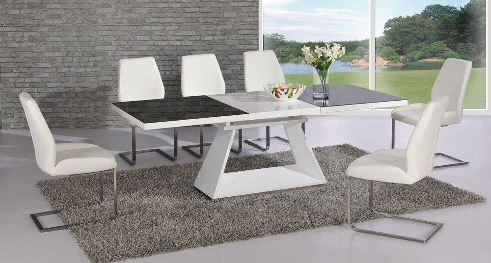 Extending Black Glass Dining Table And 6 Chairs Set #6823 For Most Recent Extendable Glass Dining Tables And 6 Chairs (Photo 6 of 20)