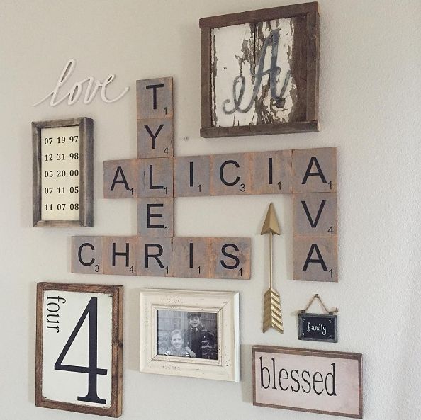 Family Wood Scrabble Wall Art – Crafty Morning Inside Scrabble Names Wall Art (View 9 of 20)