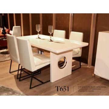 Fancy Mdf Dining Table Tempered Glass In Cream Color And Mdf Regarding Most Recent High Gloss Cream Dining Tables (View 11 of 20)