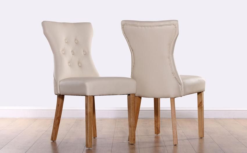 Fantastic Ivory Dining Chairs With Bewley Ivory Leather Button With Regard To Newest Leather Dining Chairs (View 14 of 20)