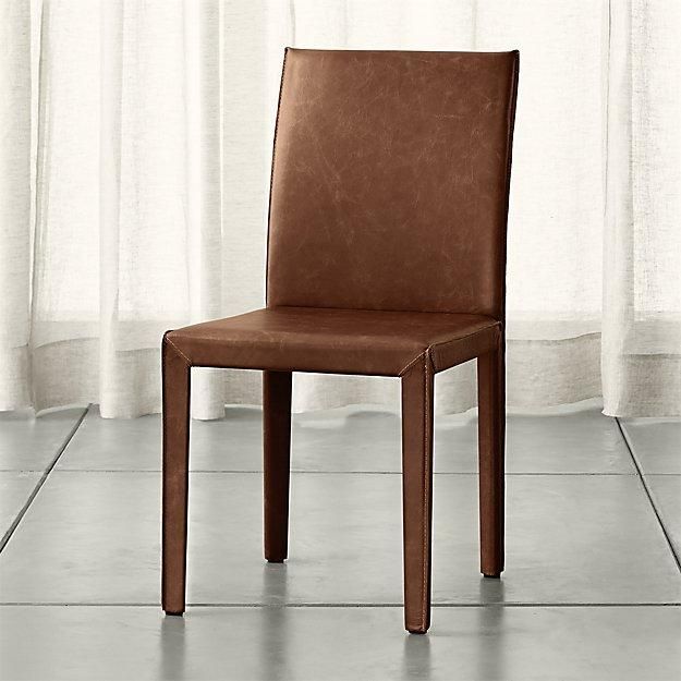 Folio Sienna Top Grain Leather Dining Chair | Crate And Barrel Intended For Most Popular Leather Dining Chairs (View 15 of 20)
