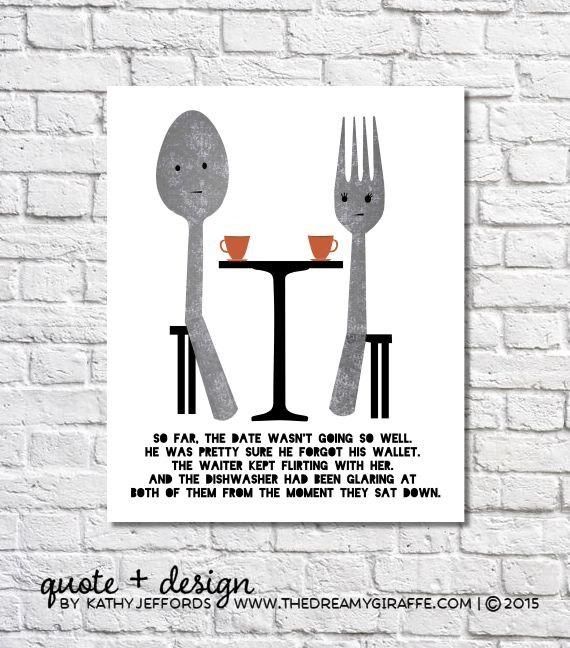 Fork And Spoon Wall Art Fork & Spoon Kitchen Decor Funny Inside Silverware Wall Art (View 10 of 20)