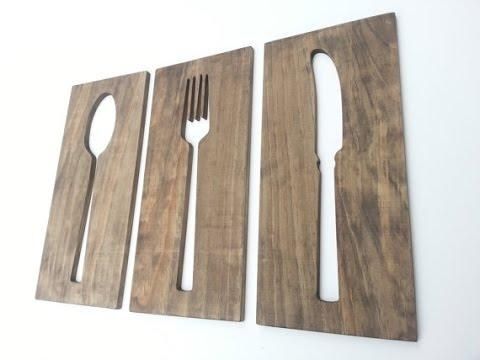 Fork And Spoon Wall Decor~Diy Fork And Spoon Wall Art – Youtube Inside Wooden Fork And Spoon Wall Art (View 4 of 20)
