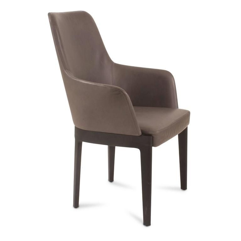 Grey Leather Chelsea High Back Dining Chairron Gilad For With Grey Leather Dining Chairs (View 11 of 20)