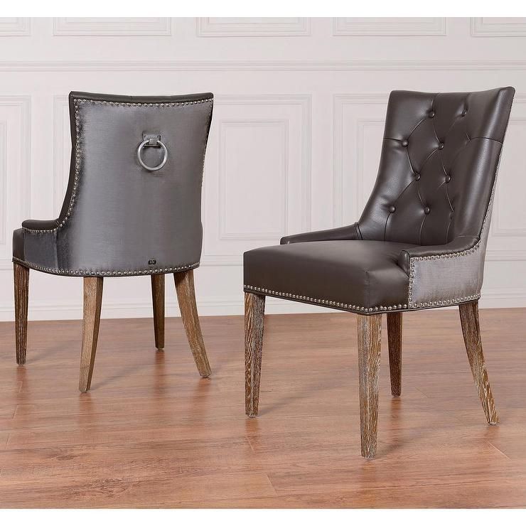 Grey Leather Velvet Dining Chair With Regard To Grey Leather Dining Chairs (View 12 of 20)