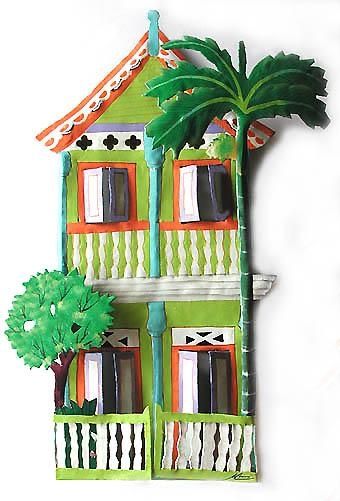 Hand Painted Metal Caribbean House Wall Decor Inside Caribbean Metal Wall Art (View 3 of 20)