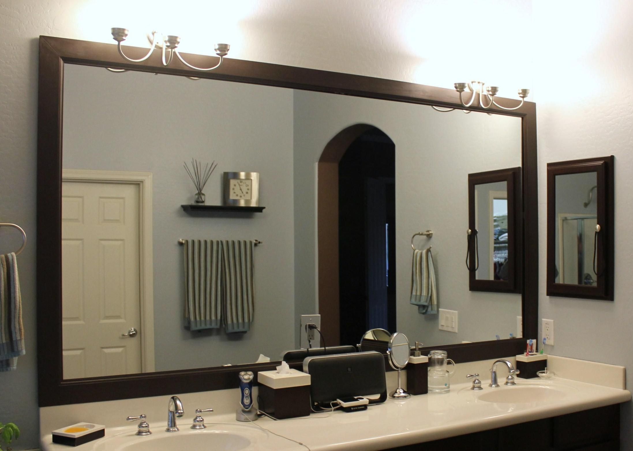 Hanging Bathroom Mirror Large Framed Mirrors For Bathrooms Large Regarding Large Framed Bathroom Wall Mirrors (Photo 17 of 20)