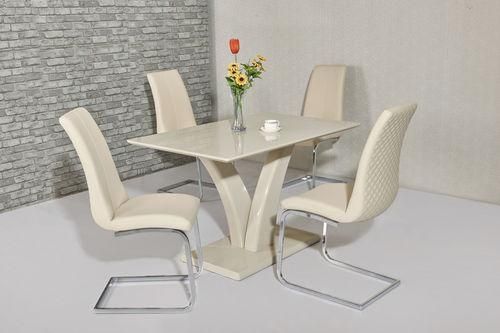 High Gloss Dining Table & Chairs, Gloss Dining Sets – Homegenies Intended For Best And Newest High Gloss Cream Dining Tables (View 17 of 20)