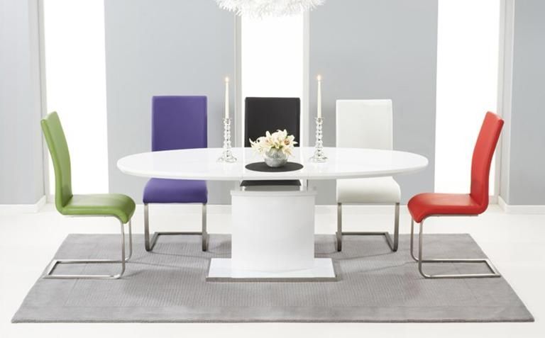 Featured Photo of High Gloss Dining Tables and Chairs
