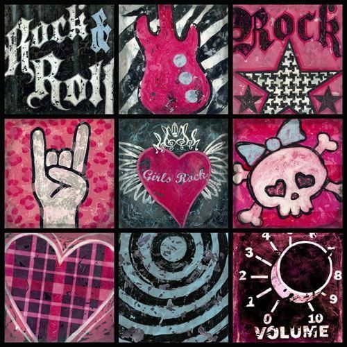 I Love Rock And Roll Girl Wall Canvas Art Inside Rock And Roll Wall Art (Photo 11 of 20)