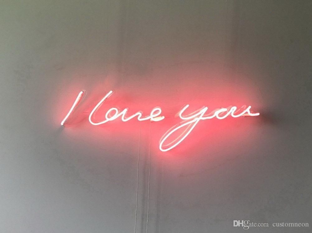 I Love You Neon Art Sign Handmade Visual Artwork Wall Decor Light Pertaining To Neon Light Wall Art (View 17 of 20)