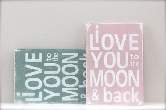 I Love You To The Moon And Back Wall Art Wood Sign Custom Within Love You To The Moon And Back Wall Art (View 2 of 20)