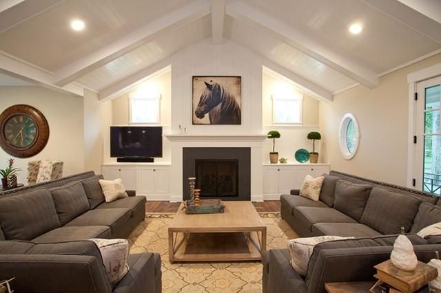 Indian Hill | Custom Two Story – Contemporary – Living Room Within Cincinnati Sectional Sofas (View 18 of 20)