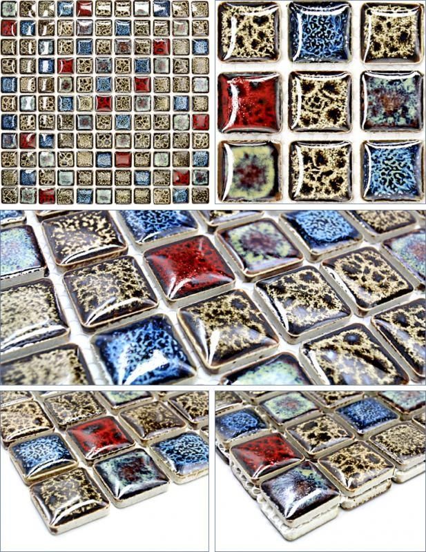 Italian Porcelain Tile Backsplash Bathroom Walls Glazed Ceramic Gm02 Within Italian Mosaic Wall Art (View 8 of 20)