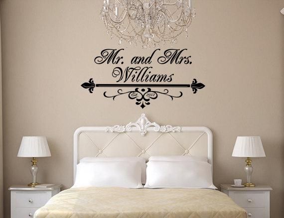 Items Similar To Mr. And Mrs. Wall Art Vinyl Black Decal With Intended For Mr And Mrs Wall Art (Photo 6 of 20)