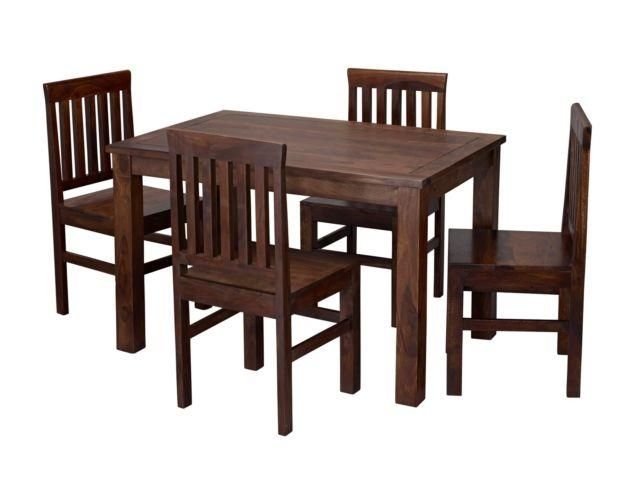 Jaipur Dining Table With 4 Chairs – Sheesham Wood | Ebay Within Most Current Sheesham Wood Dining Chairs (View 16 of 20)