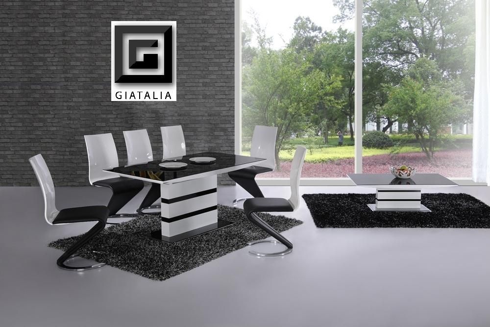 K2 White Black Glass Designer Extending Dining Table Only Or With Within 2018 Extending Dining Tables And 4 Chairs (Photo 20 of 20)