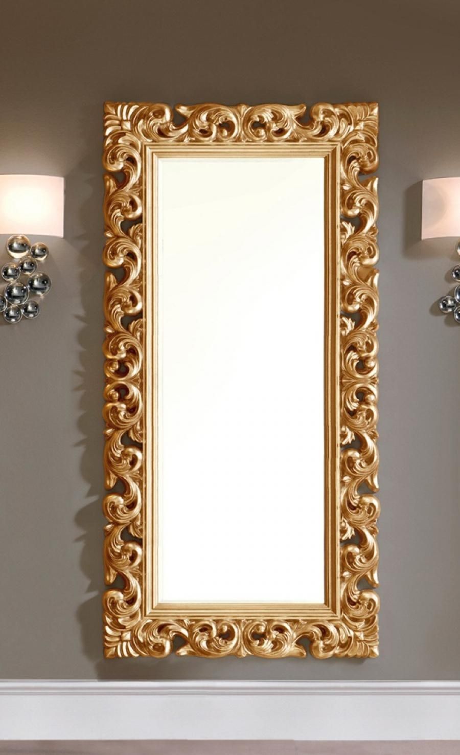 Large Modern Ornate Mirror In Gold Colour Finish Throughout Modern Hall Mirrors (View 18 of 20)
