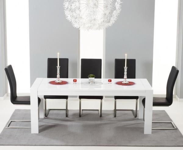 Large White Gloss Extending Table 3 M 12 Seater | £55 Off With Regarding Current Black Gloss Dining Tables And Chairs (View 19 of 20)