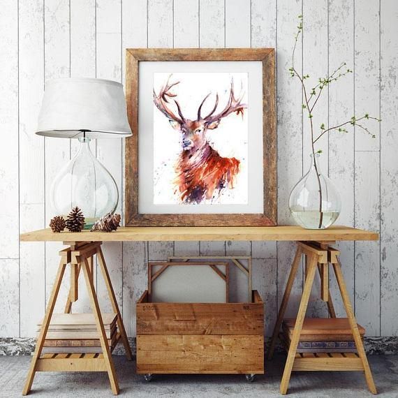 Limited Edition Print 0F Painting Stag Portrait Intended For Gerard Wall Art (View 17 of 20)