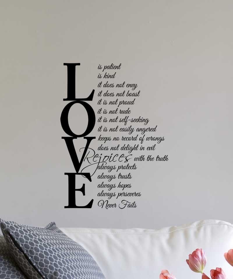 Love Is Patient Love Is Kind 1 Corinthians 13:4 7 Inspired Regarding 1 Corinthians 13 Wall Art (Photo 18 of 20)