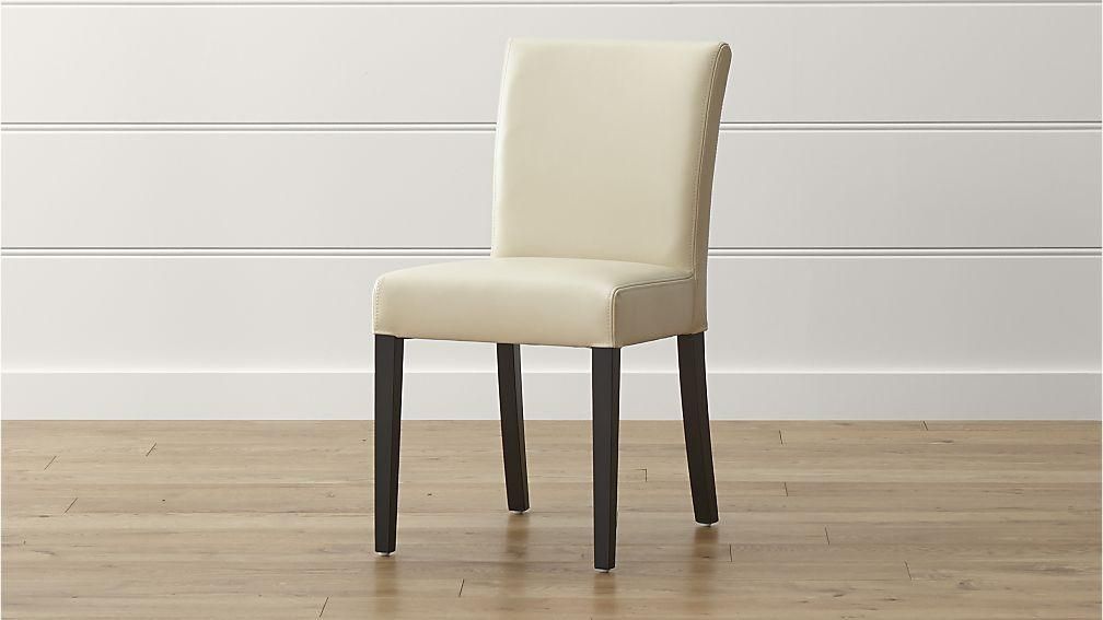 Lowe Ivory Leather Dining Chair | Crate And Barrel Inside Most Popular Leather Dining Chairs (View 11 of 20)