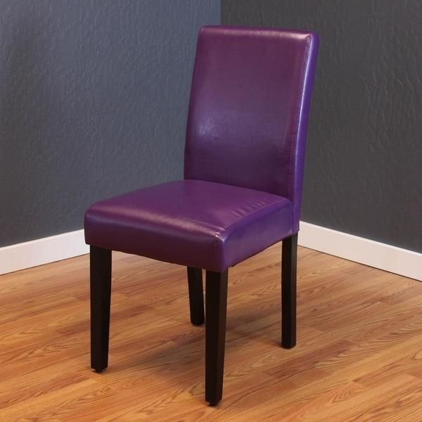 Mai Faux Leather Dining Chairs (Set Of 2) – Free Shipping Today For 2018 Purple Faux Leather Dining Chairs (View 7 of 20)