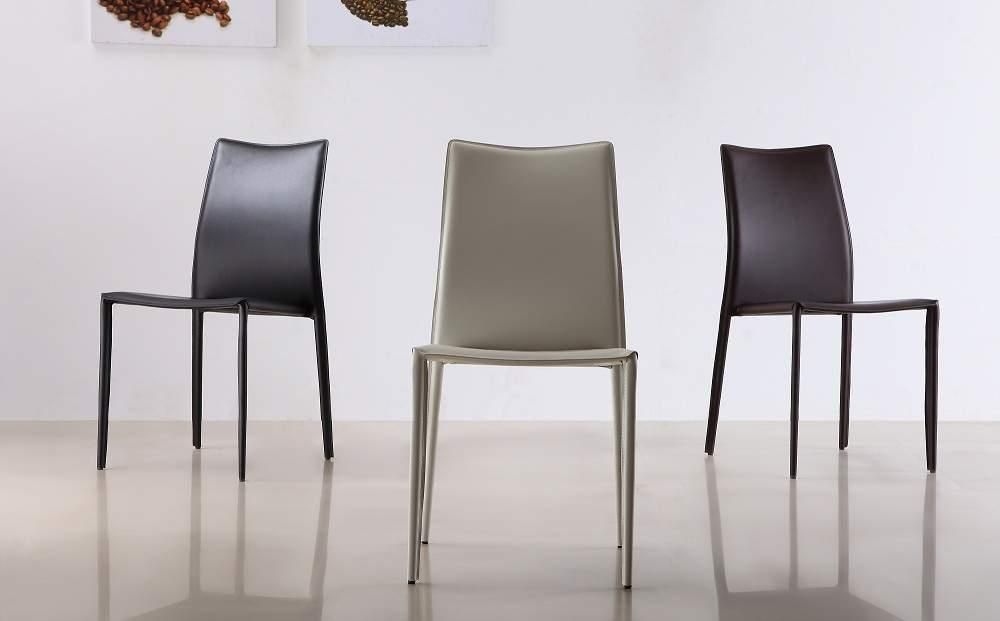 Marengo Leather Contemporary Dining Chair In Black Brown Or White With Regard To Most Popular Leather Dining Chairs (View 4 of 20)