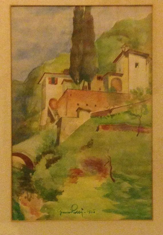 Mcm Framed Watercolor Signed Gianni Rossi 1960S Italian With Italian Countryside Wall Art (View 9 of 20)