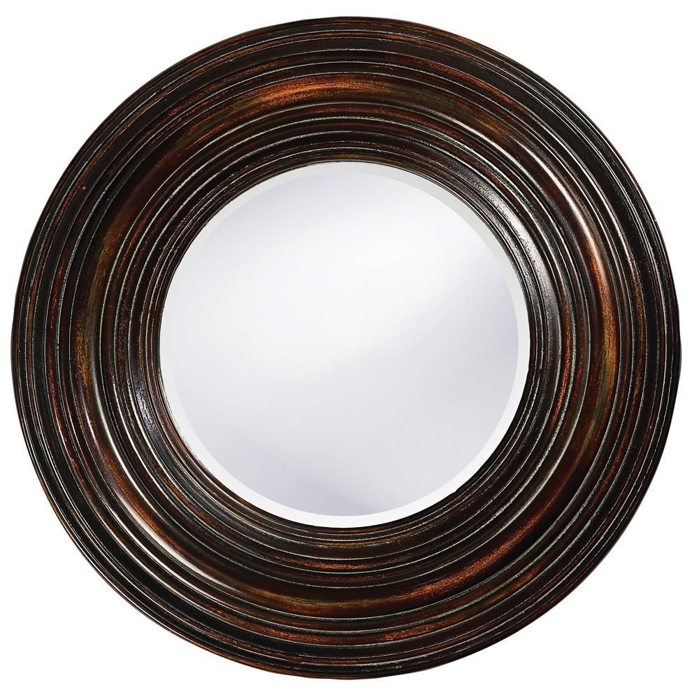 Medium Brown Wood – Round – Mirrors – Wall Decor – The Home Depot Inside Round Wood Framed Mirrors (View 6 of 20)