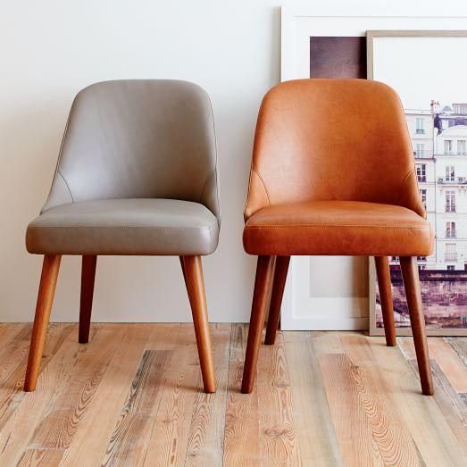 Mid Century Leather Dining Chair | West Elm Pertaining To Most Up To Date Leather Dining Chairs (View 13 of 20)